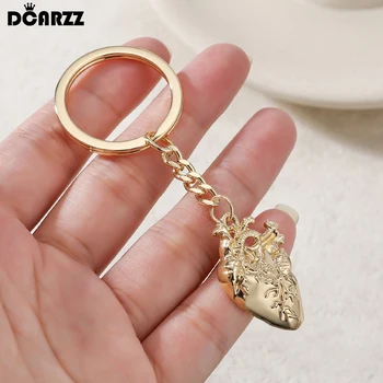 DCARZZ tıbbi kalp anahtarlık altın renk anatomi biyoloji Organ kolye Charm anahtarlık doktor hemşire tıp öğrenci hediyeler için