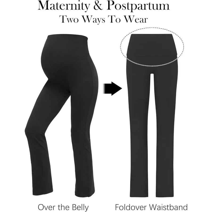 طماق اليوغا الأمومة للنساء عالية الخصر الحمل السراويل النشطة الصالة والتمرين #6