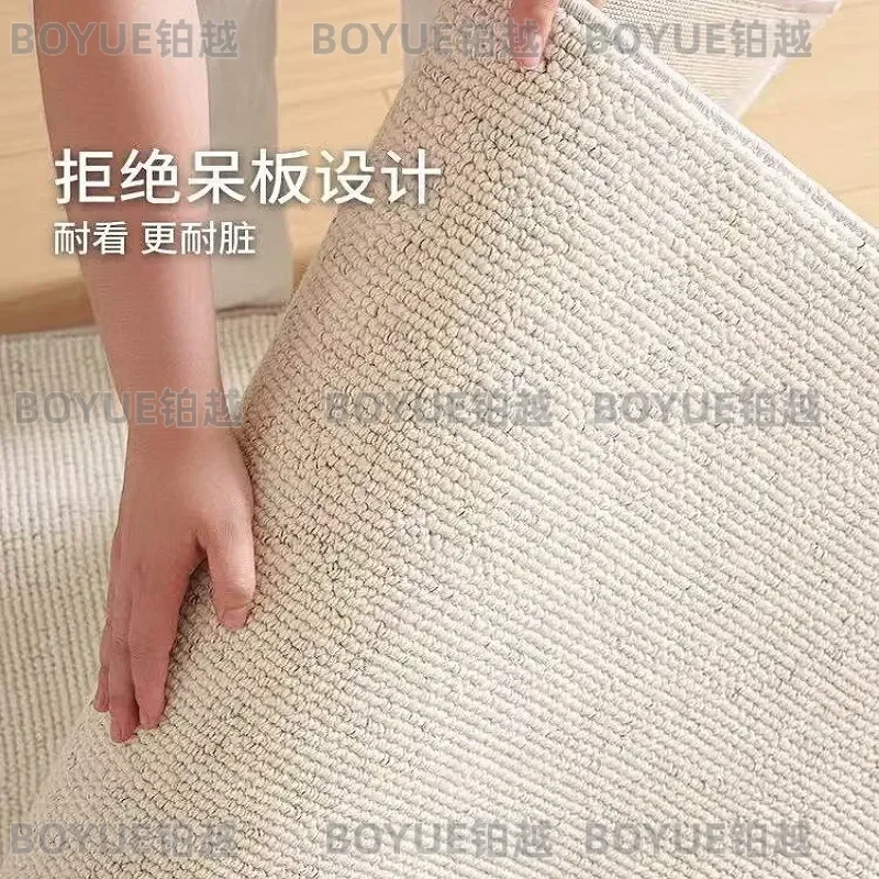 Natural Wool Rug Non Slip Wear Resistant Luxury Living Room Bedroom Study Sofa Floor Mat Soft Bedside Blanket