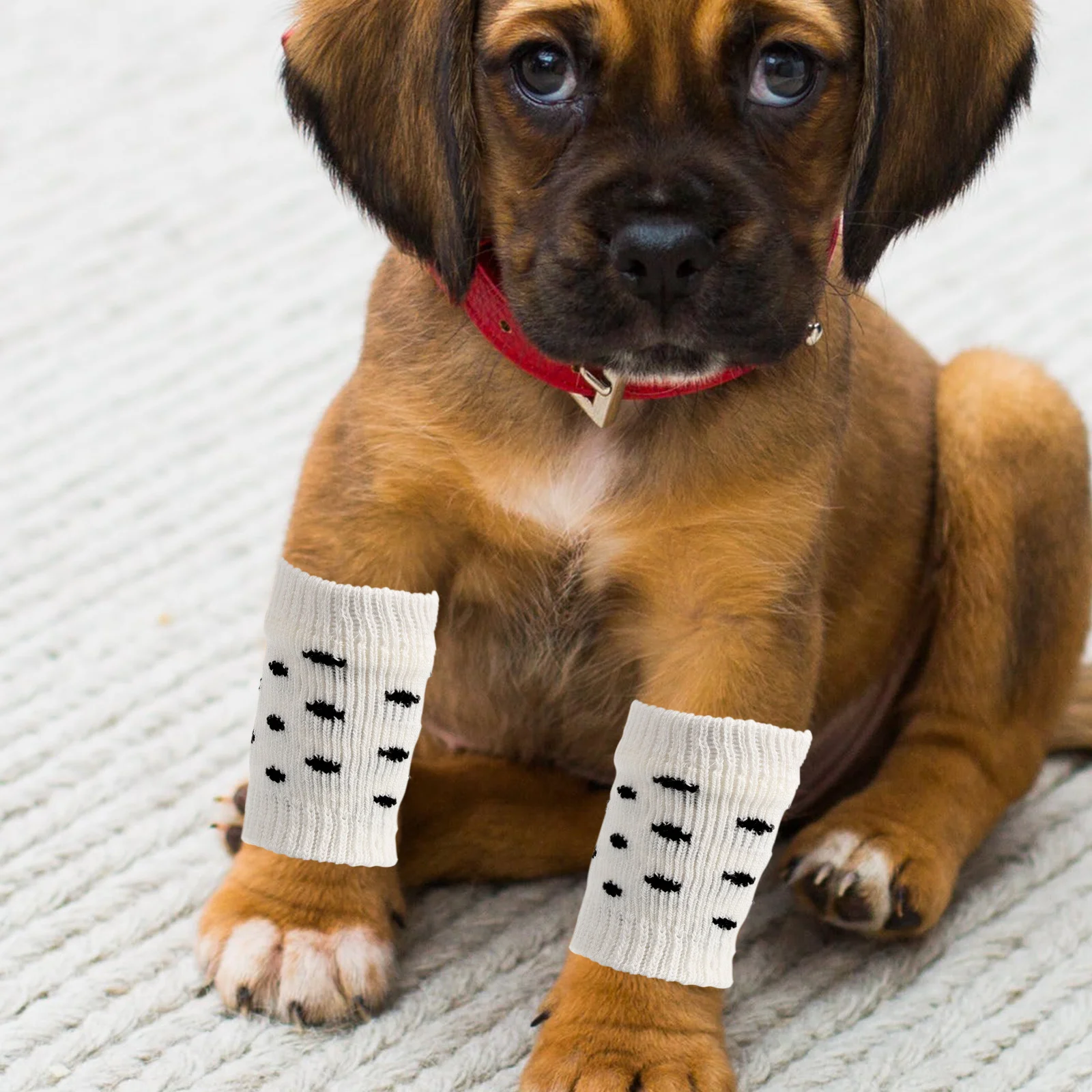 

4 Pcs Pet Socks Leg Dog Paw Shoes Puppy Warmers for Dogs Sleeves Leggings Thermal Cover