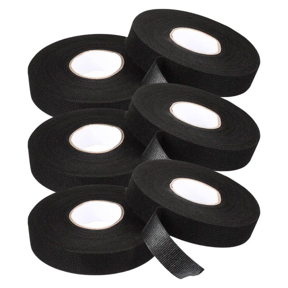 

6 Rolls High-Temp Wiring Harness Tape Self-Adhesive Polyester Cloth Electrical Automotive Wrap Strong Adhesive Heat Resistant