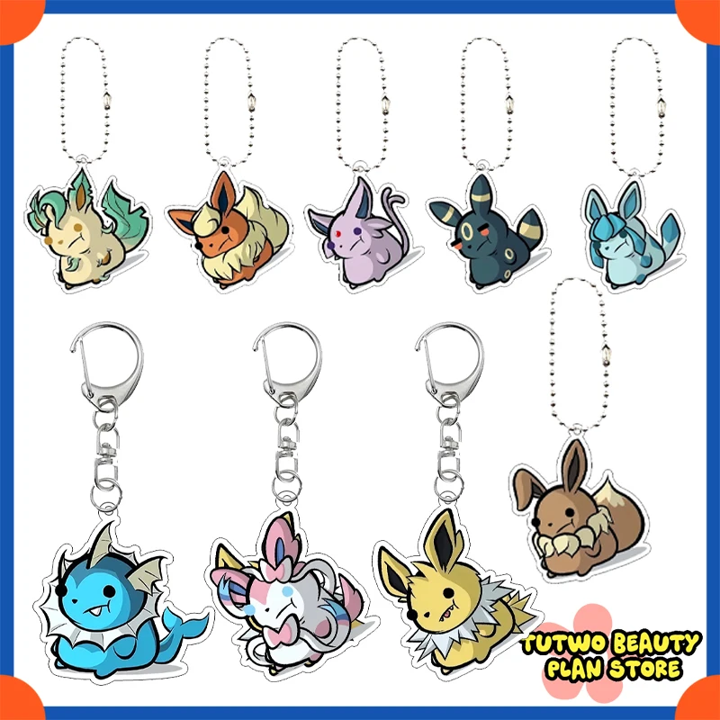 

Аниме забавный Eevee Umbreon Sylveon Leafeon Espeon фигурка мультфильм акриловый брелок аксессуары студенческая сумка кулон Шарм подарочная игрушка