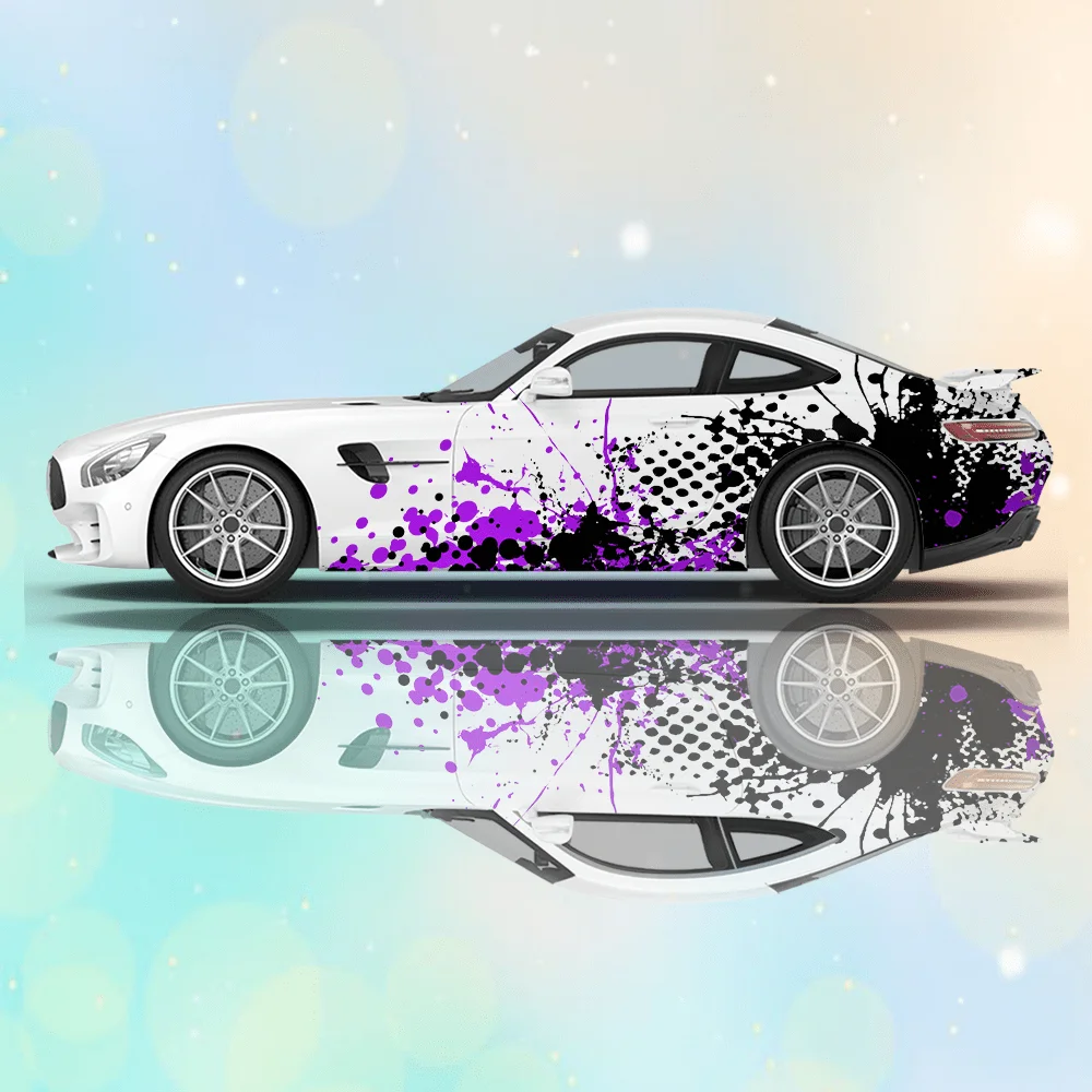 

Colorful Splash Ink Free Car Vinyl Wraps Decal Self-adhesive PVC Sticker Suitable for Trucks SUV Decor Auto Accessories Gift