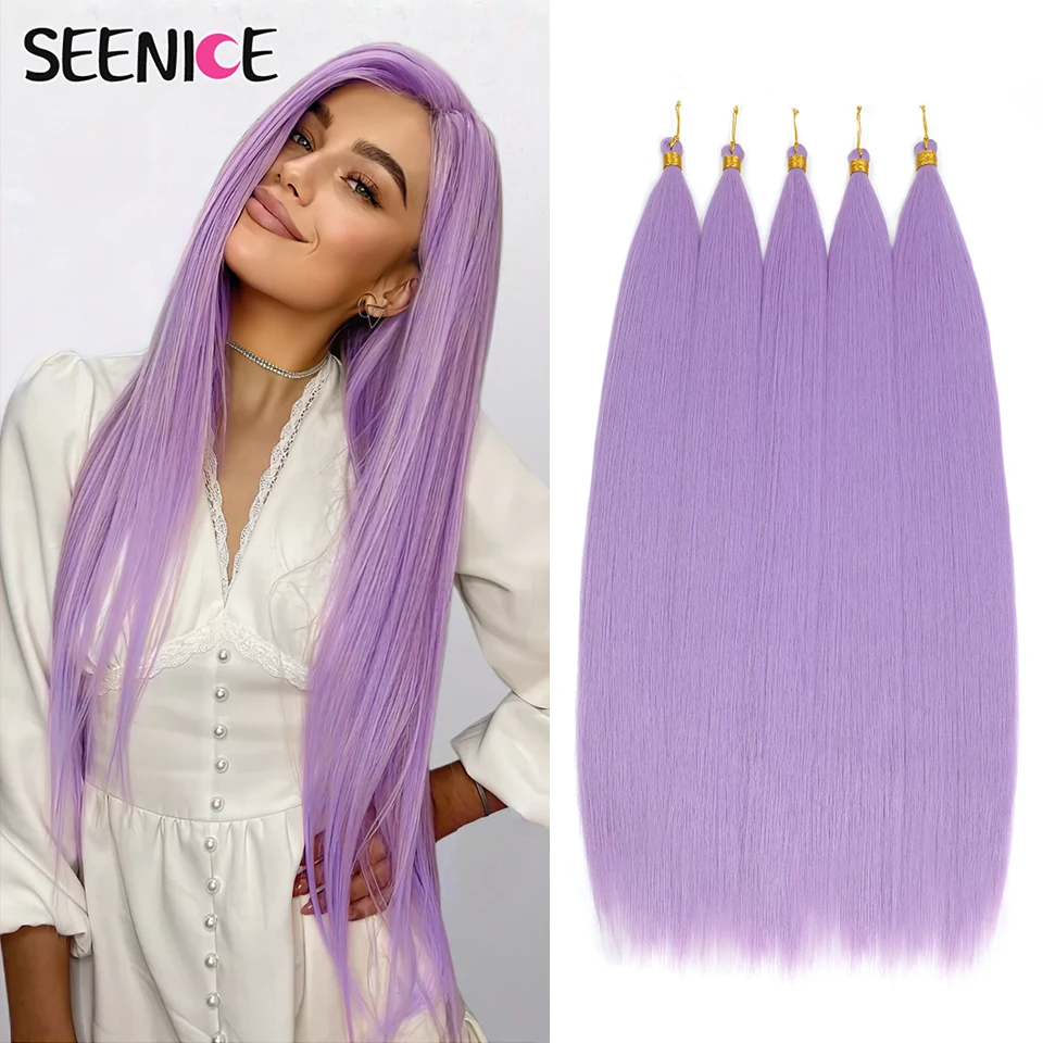 

Ariel Straight Pony Hair 22 Inch Hair Bundles Crochet Braids Hair Synthetic Braiding Hair Ombre Purple Crochet Hair Extensions