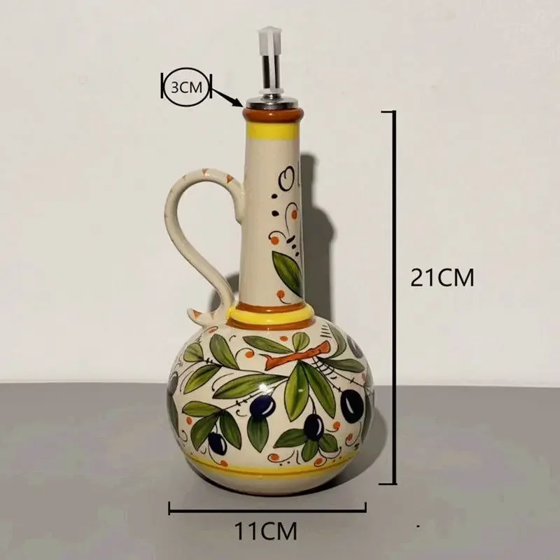 Ceramic environmental protection olive oil bottle oil vinegar bottle kitchen seasoning drainage bottle kitchen utensils