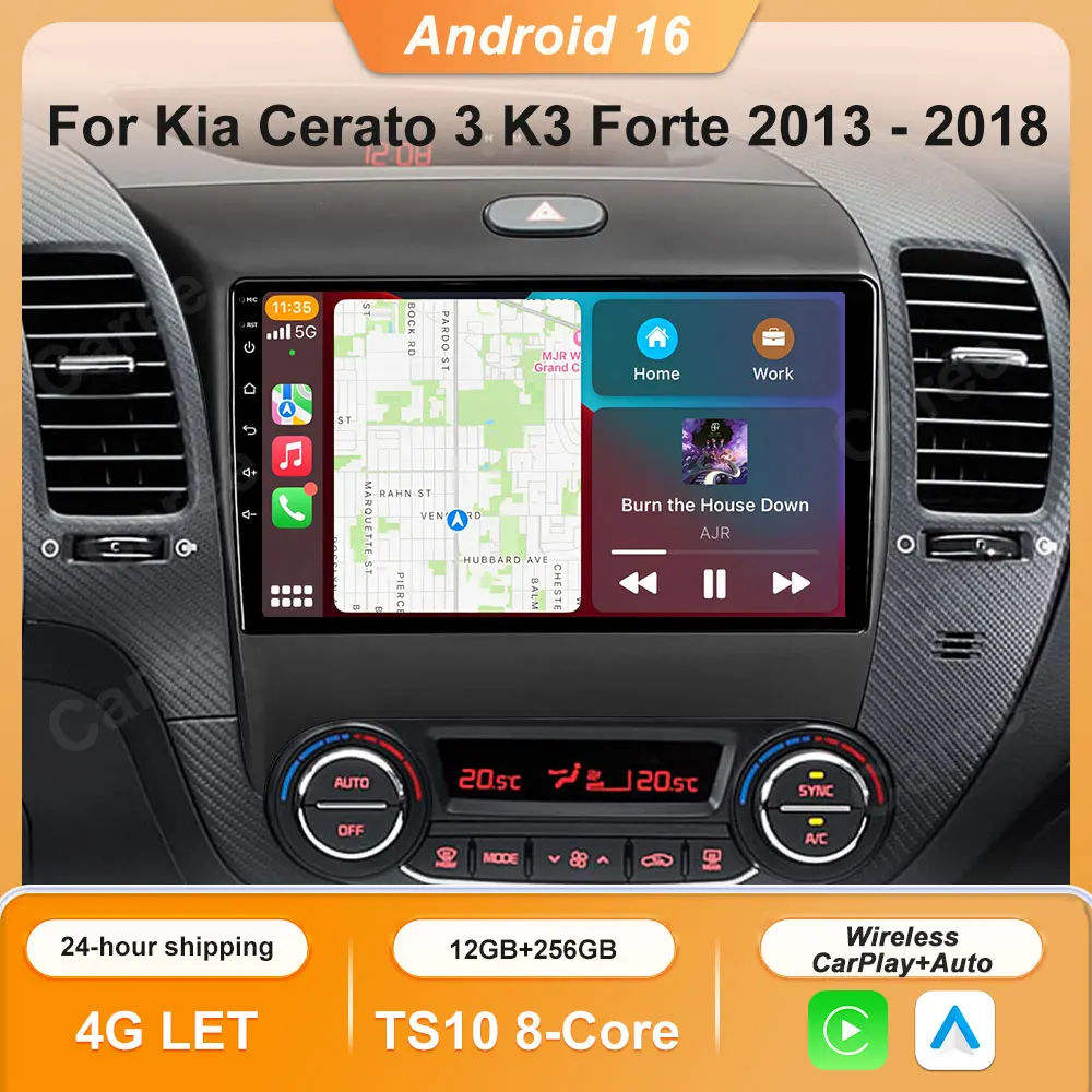 Android 14 For Kia Cerato 3 K3 Forte 2013 2014 2015 2016 2017 2018 Car Auto Radio Multimedia Player Navigation GPS NO 2din DVD