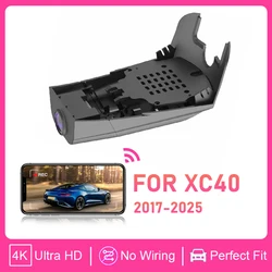 Car DVR For Volvo XC40 T2 T3 T4 D4 2019-2025 Dash Cam 4K,Wifi Camera Video Recorder Dashcam Accessories,UHD 2160P for XC40
