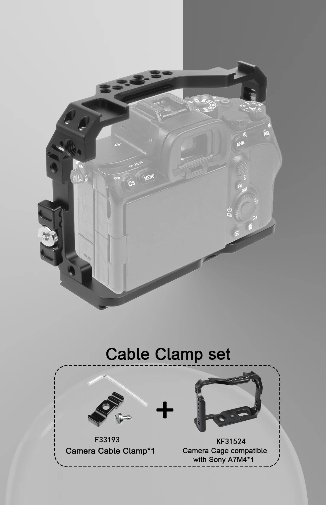 A7M4 A7R4 Kamera Vollkäfig Rig Griff Griff Arca-stil Kalten Schuh Halterung ARRI Ortung für Sony Alpha 7S III IV A7M3 A73 A7R3 A7S3 – Detail 8