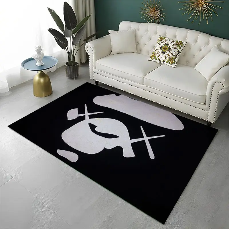 Fashion B-BAPE Sign Non-Slip Area Rug for Living Room, Bedroom & Playroom, Soft Carpet Floor Mat Home Decor Rug Kids Room Gift