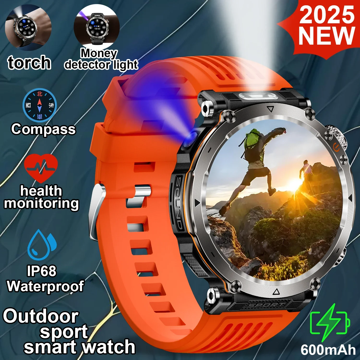 

2025НОВЫЕ Смарт-часы HT30 Bluetooth Call Мужчины HD Спорт на открытом воздухе Фитнес Компас Мониторинг сердечного ритма и здоровья 600 мАч Большая батарея