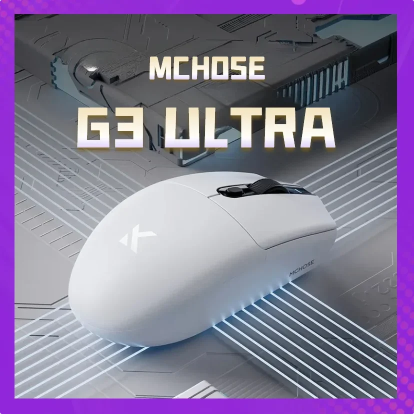 MCHOSE G3 Mouse Gaming 2.4G Paw3311 Tri-mode Mouse Ringan Nirkabel 12000DPI Ergonomi Gamer Laptop PC Buletooth