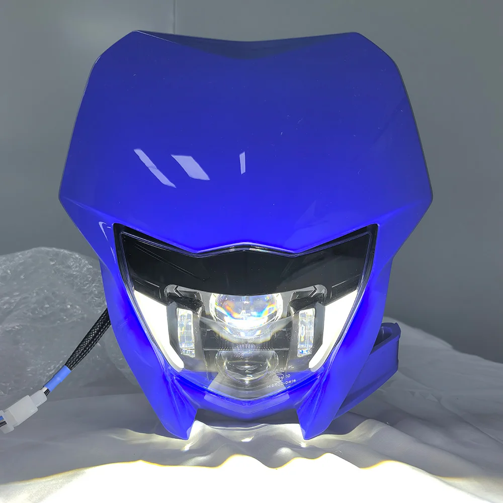 

For Yamaha WR450F WR250F WR 450 250 F 2012-2026 Headlight Headlamp W/ DRL Mask Fairing LED Motorcycle Light Assembly E24