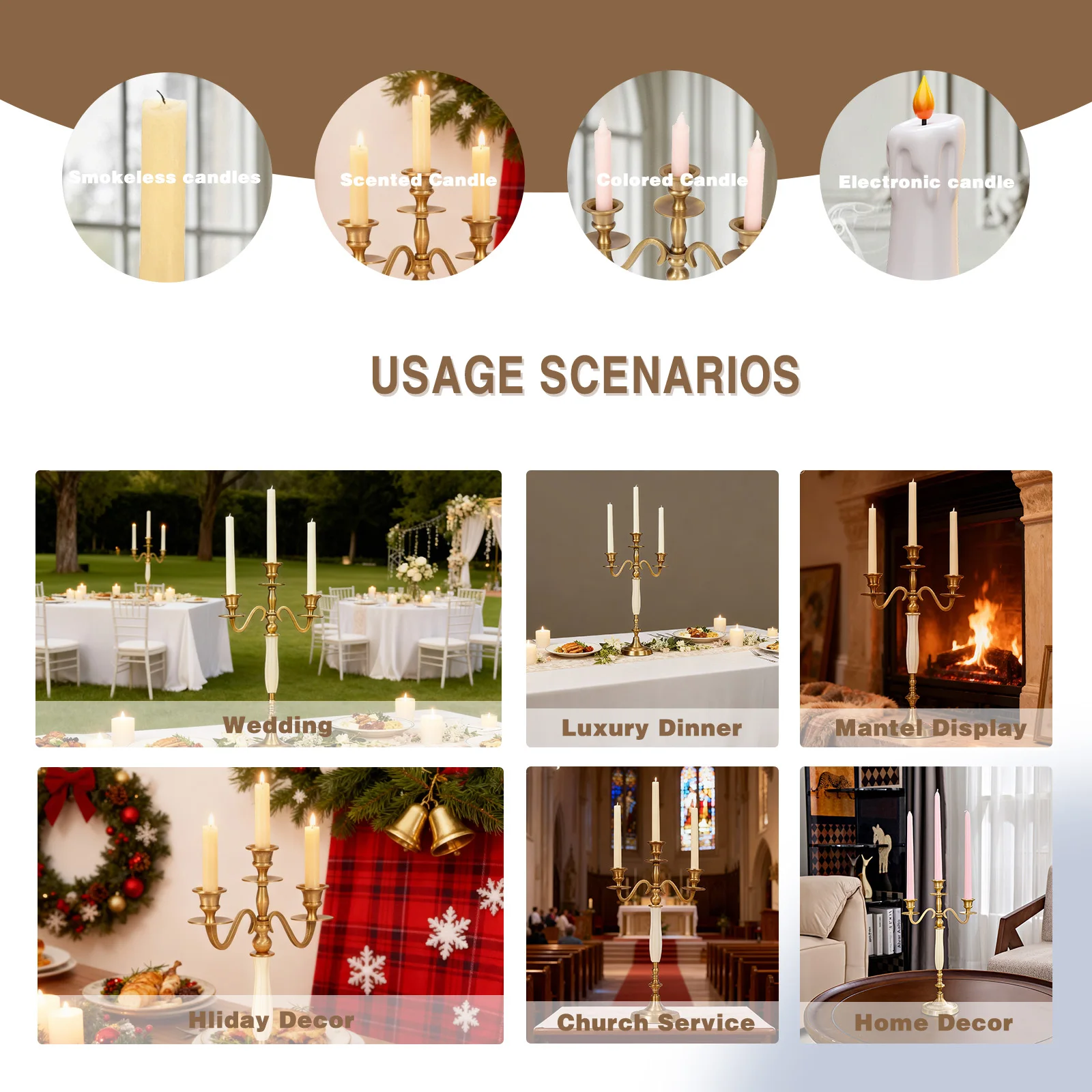 3/5 Heads Metal Candelabra Candlestick Candle Holder Wedding Event Candelabra for Wedding Dining Table Xmas Party Home Decor