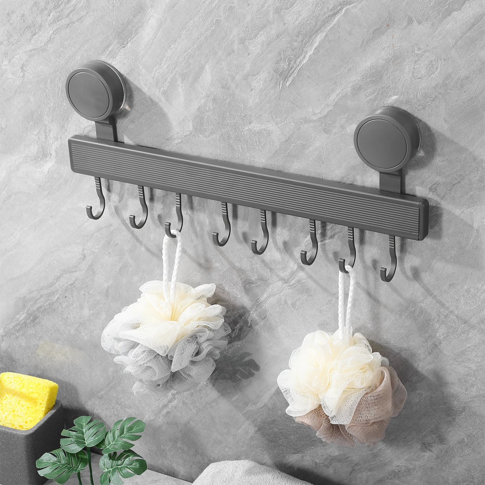 

1pc Abs Matal Suction Cup Hooks Rack Kitchen Hook Hangers Wall Hanging Suction Hooks For Small Cups No-punch Towel Hanger