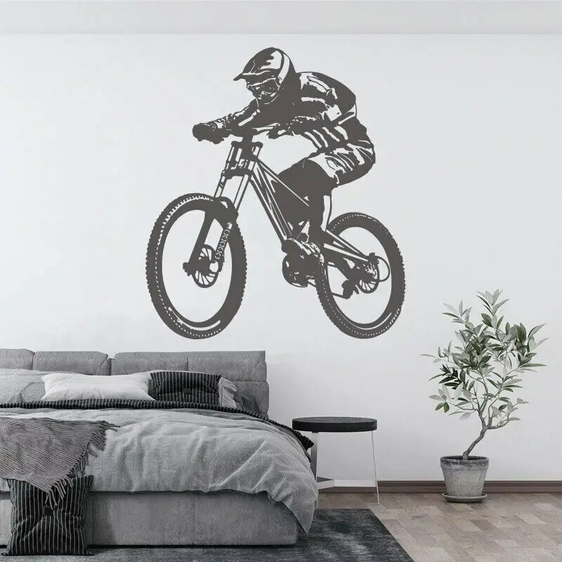 Mountain Bike Extreme Off-road Wall Sticker Road Sports Competition Athletic Teenage Boy Room Garage Decoration Vinyl Decal Gift
