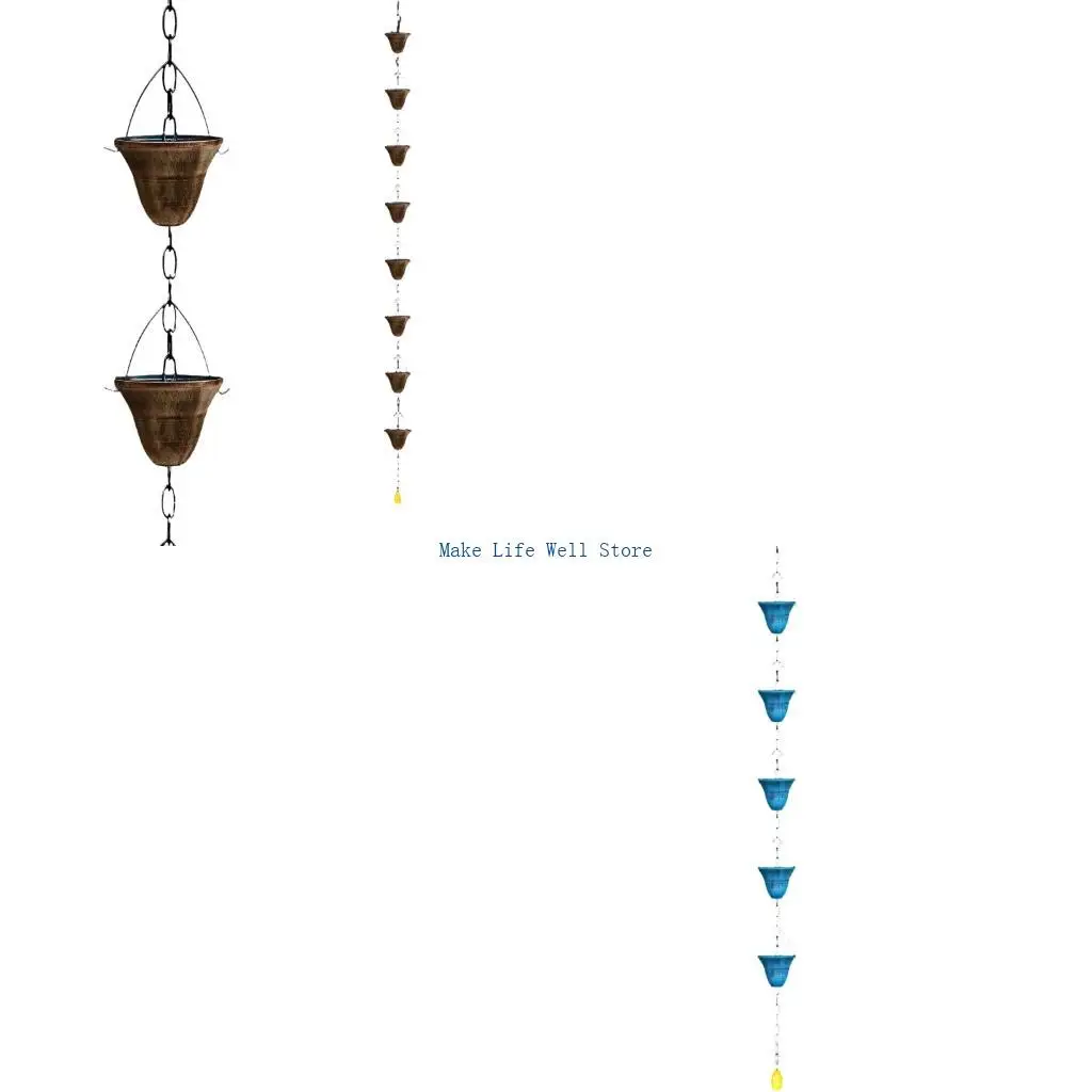  Attractive Metal Rain Chain With Hanging Feature For Roof Gutter Alternative And Yard Decoration 121.5cm