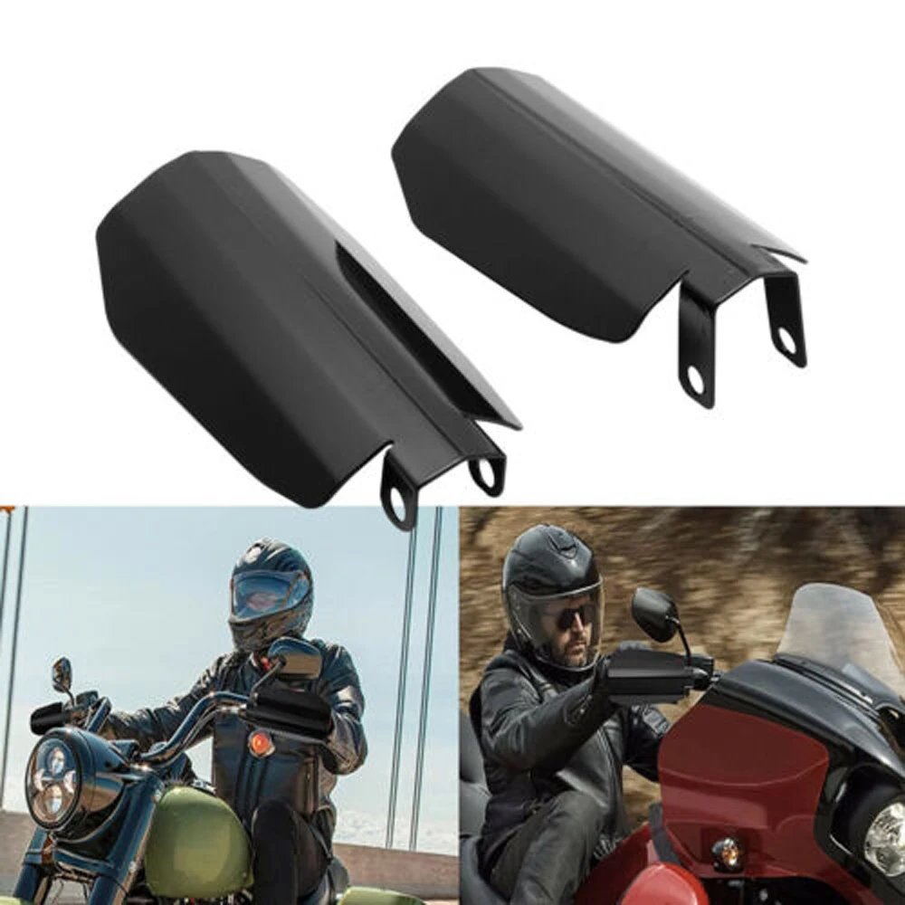 Glänzend schwarzer Motorrad-Handschutz links und rechts mit Sargschliff, Handschützer, Schutzabdeckung für Harley Sportster Dyna Baggers