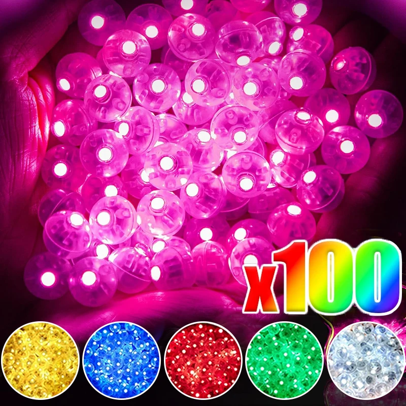 100/10PCS Mini LED Balloon Lights Colorful White Warm Tumbler Round Ball Lamps for Balloons Lantern Birthday Wedding Party Decor