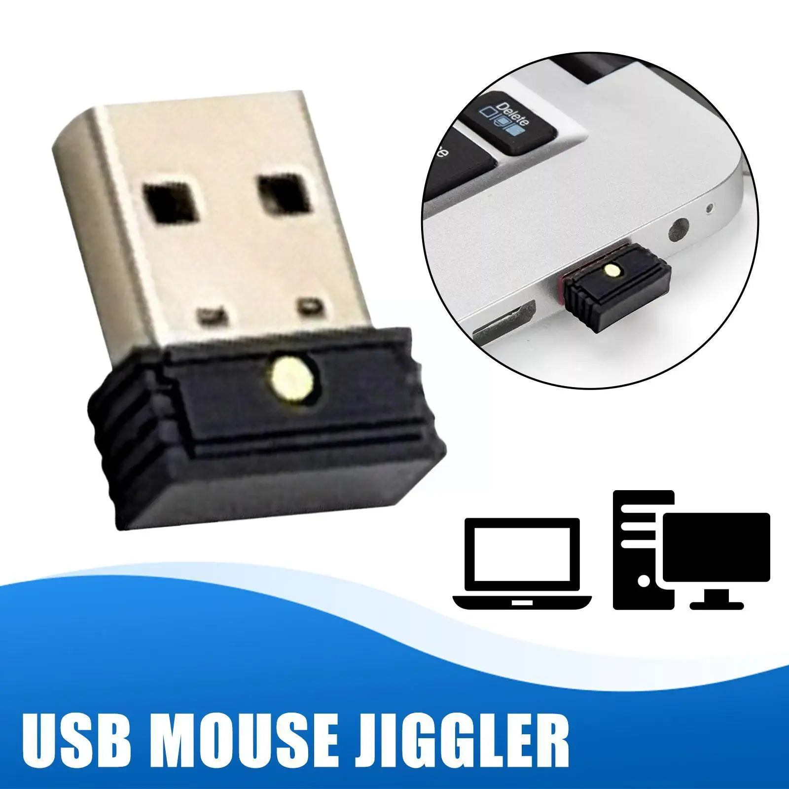 USB Undetectable Automatic Computer Mouse Computer Movement Jiggler Keeps Simulate Mouse Awake Mover H1D4