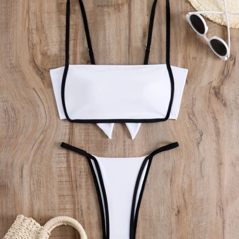 American retro hot girl sexy split swimsuit bikini set beach vacation Harajuku style women's bikini Japanese millennial style