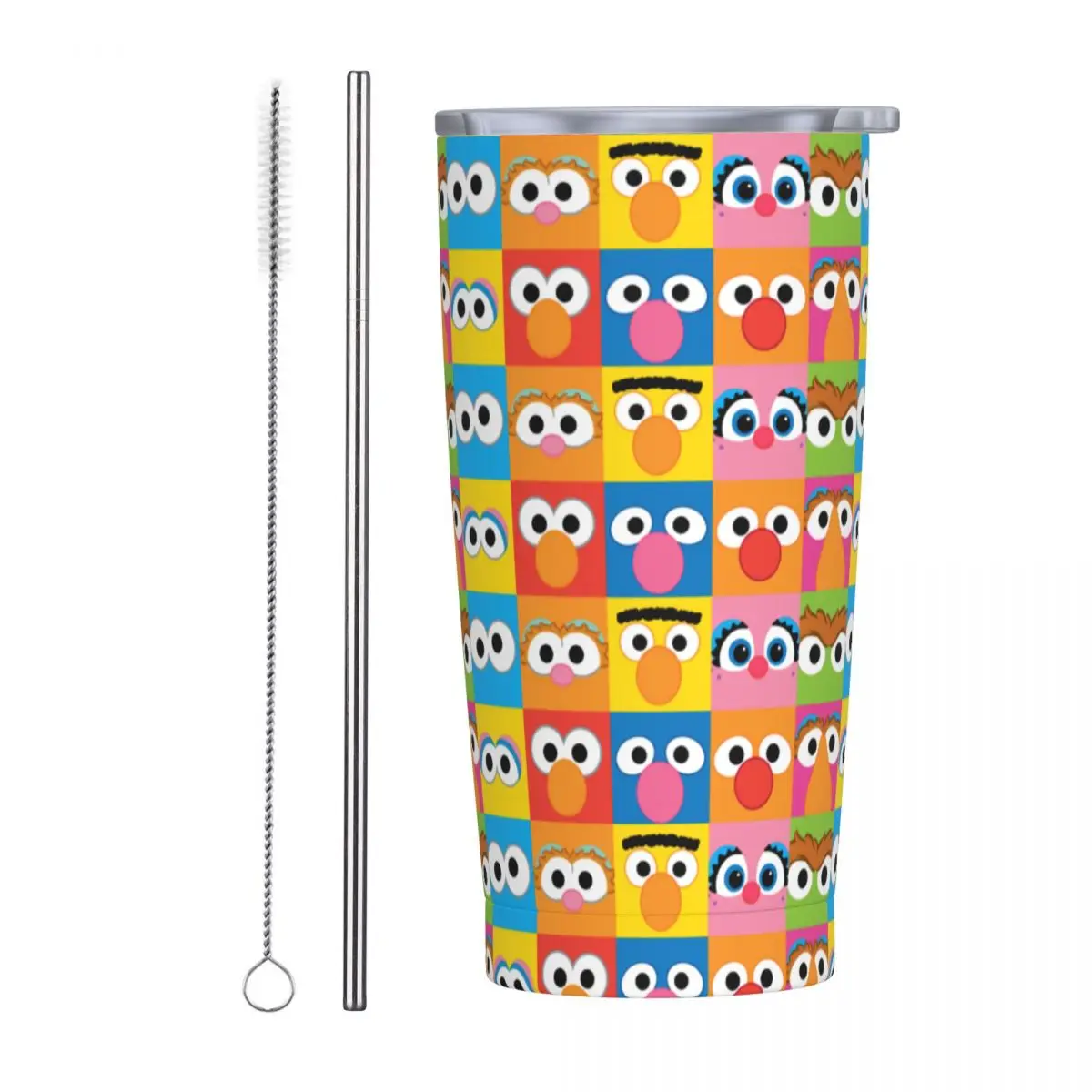 Cookies Monsters Character Eyes Tumbler Stainless Steel Travel Mug Double Wall Vacuum Insulated 20oz