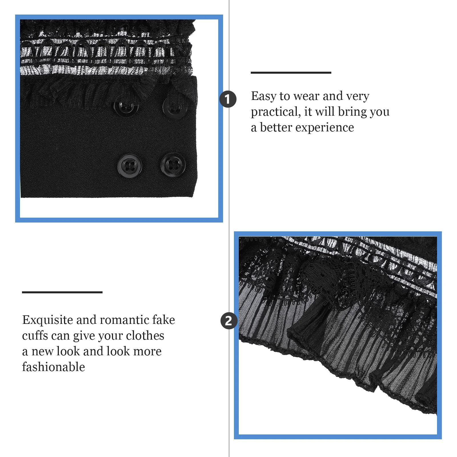 

1 шт., 1 пара, искусственное кружево для женщин, элегантные декоративные манжеты с накладными рукавами и оборками, модный аксессуар для одежды, кружевные женские манжеты