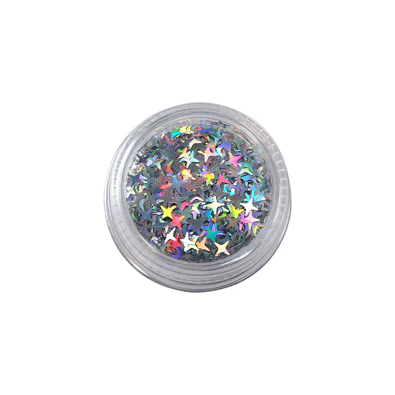 DIY Nail Art Decorations Slices Accessories Holographic Silver Nail Glitter Laser Star Shape Sequins Sparkly Flakes Paillette