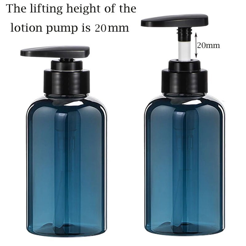 5 szt. Puste plastikowe butelki z pompką 300/500 ml, wielokrotnego użytku, przenośne pojemniki podróżne na szampon, żel pod prysznic, odżywkę do włosów