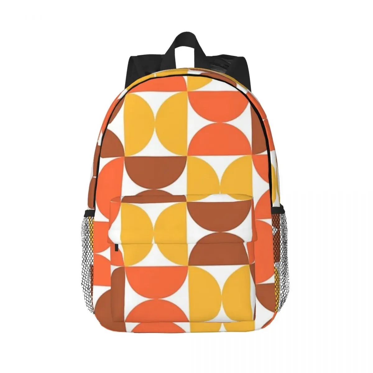 70s Colored Orange Pastel Pattern Backpacks Boys Girls Bookbag Students School Bags Laptop Rucksack Shoulder Bag Large Capacity