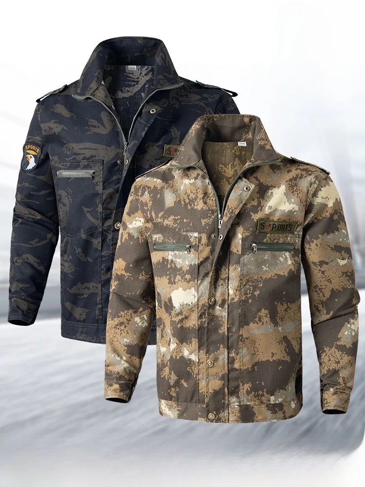 

Камуфляжная мужская рабочая одежда на весну и осень, свободная, износостойкая, с одним верхом, на строительной площадке, для авторемонта...