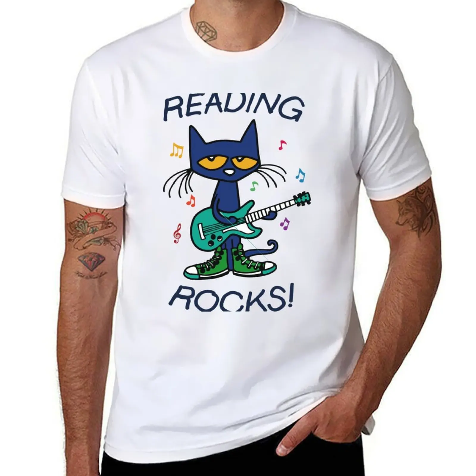 

Pete the cat : Reading rocks T-Shirt cotton t shirts high quality funny t shirts cotton T-Shirt