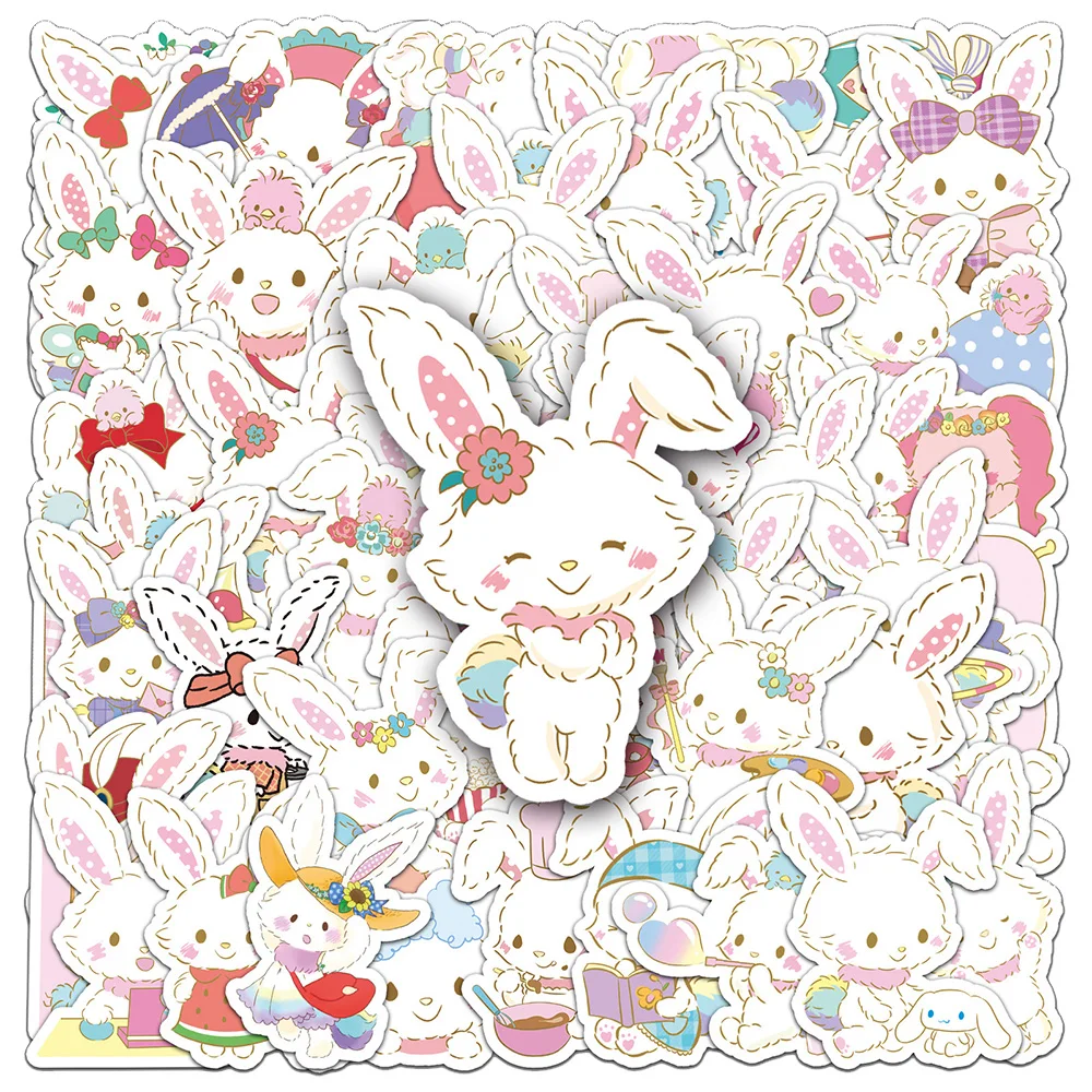 

10/30/51pcs Cute Sanrio Wishmemell Cartoon Stickers for Kids Kawaii Anime Rabbit Graffiti Decals Sticker for Phone Diary Luggage