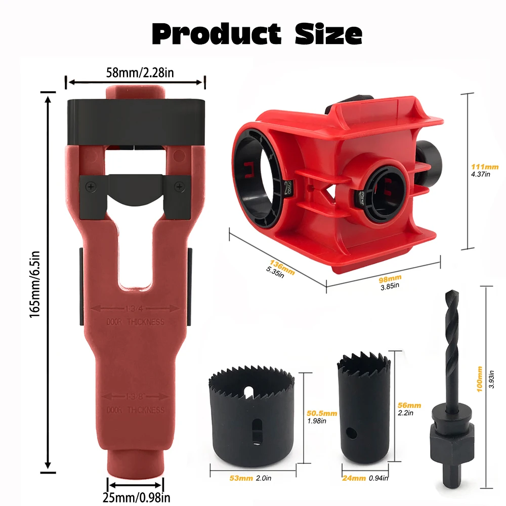 Ball Lock Hole เปิด + ประตู Latch Mortise เครื่องมือประตูล็อคชุดติดตั้ง Fit 1-3/4 "หรือ 1-3/8" หนาประตูสําหรับไม้ประตู