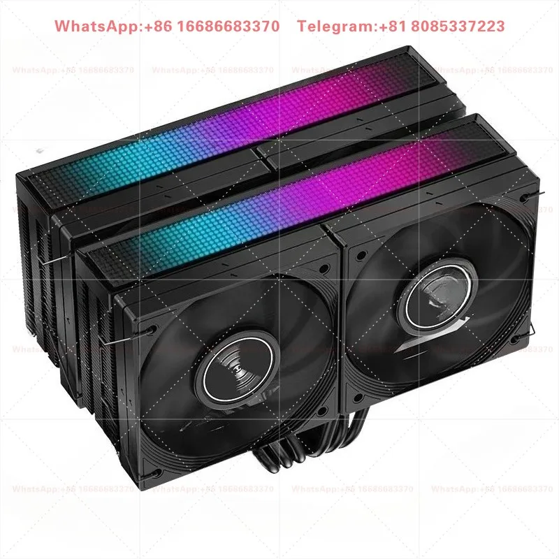 CPU Air Cooler Dual Tower 6 Heat Pipes With Four 10CM PWM Fans, Compatible Gaming Desktop Processor Heatsink
