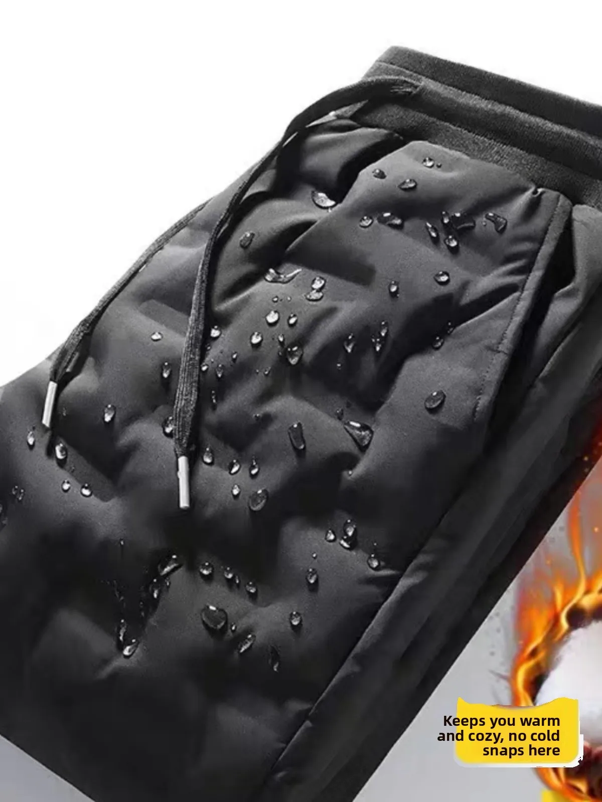 

Thiened Lamb Velvet Men's Winter Outdoor Wear Windproof Coldproof Fce Lined Trousers Large Size Warm Waterproof down Cot...