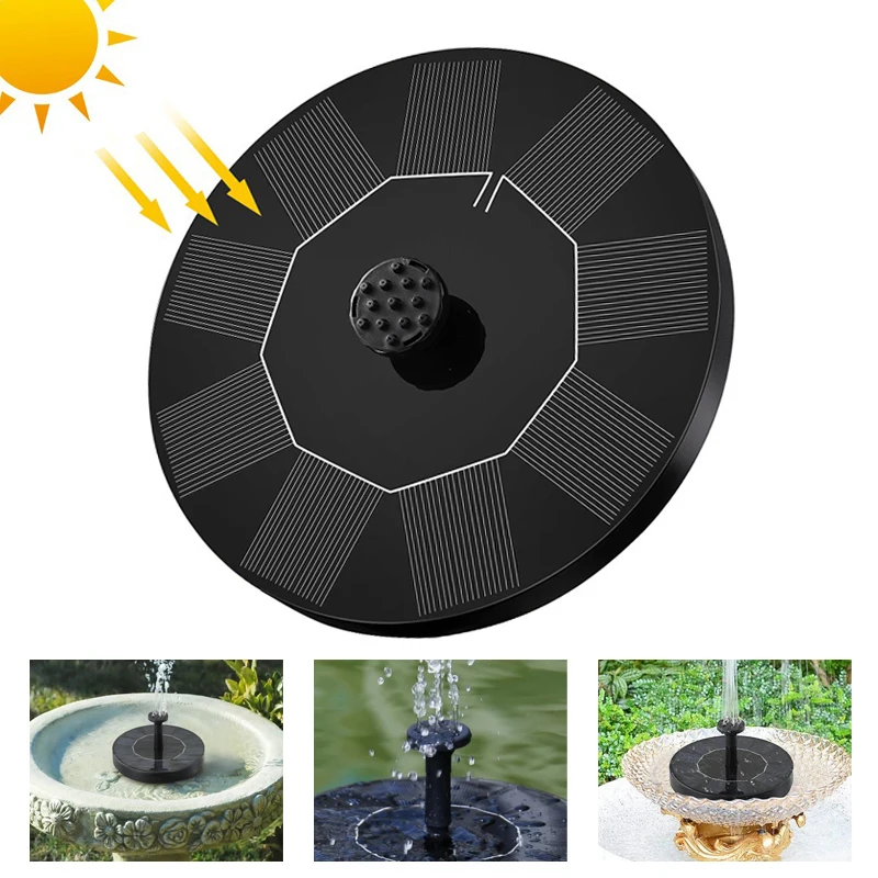 Outdoor Solar Fountain Garden Floating Bird Bath Pond Waterfall Pool Solar Fountain Water Pump With Nozzle Garden Accessories