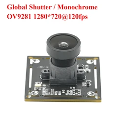 OV9281 120fps 720P Global Shutter USB Camera Module, Monochrome Black and White,1280x720, Quick Recognition Image