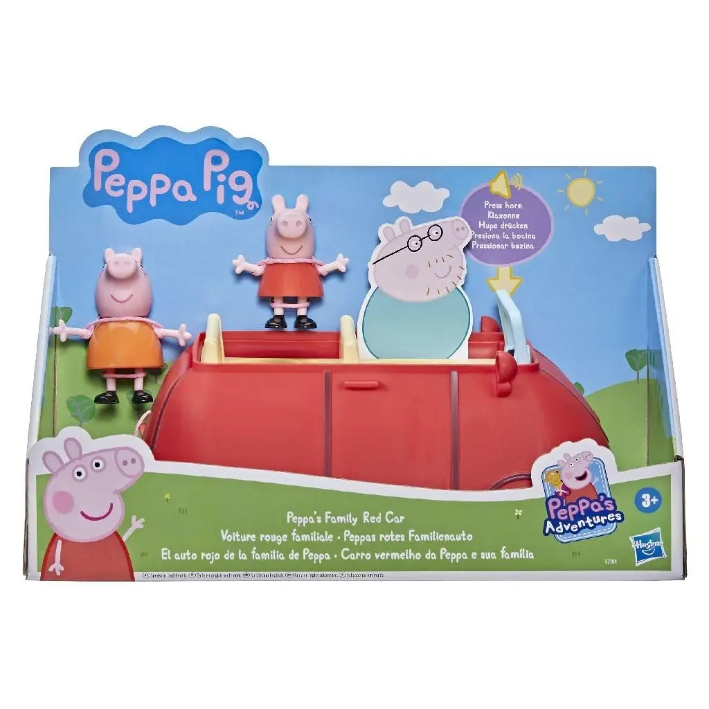 Peppa Pig Peppa’s Adventures Peppa’s Family Red Car Playset Preschool Children Toy Classic Cartoon Anime Figure Model Girls Gift