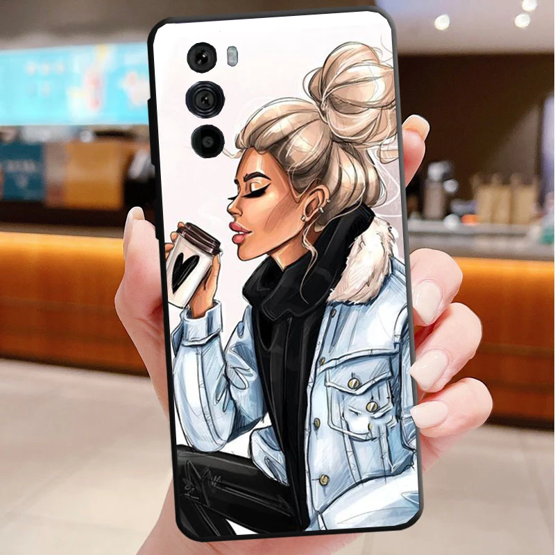 حافظة هاتف لهاتف موتورولا إيدج 50 40 برو 60 50 40 30 Ultra Neo Fusion Moto G85 G72 G53 G54 G84 G13 G32 OK ولكن أول قهوة