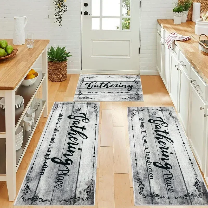 Kitchen Floor Mat Oil-proof Water Proof Stain-proof Impermeable Scrubable PVC Easy Clean Carpet Balcony  Rug Ковер Tapis 러그