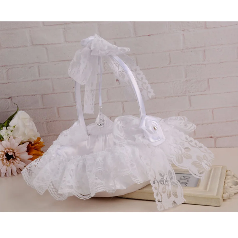 

Rustic Bridal Baskets Wedding Flowers Basket for Bride Flower Girl Beautiful Elegant Decorations Graduation Banquet Party