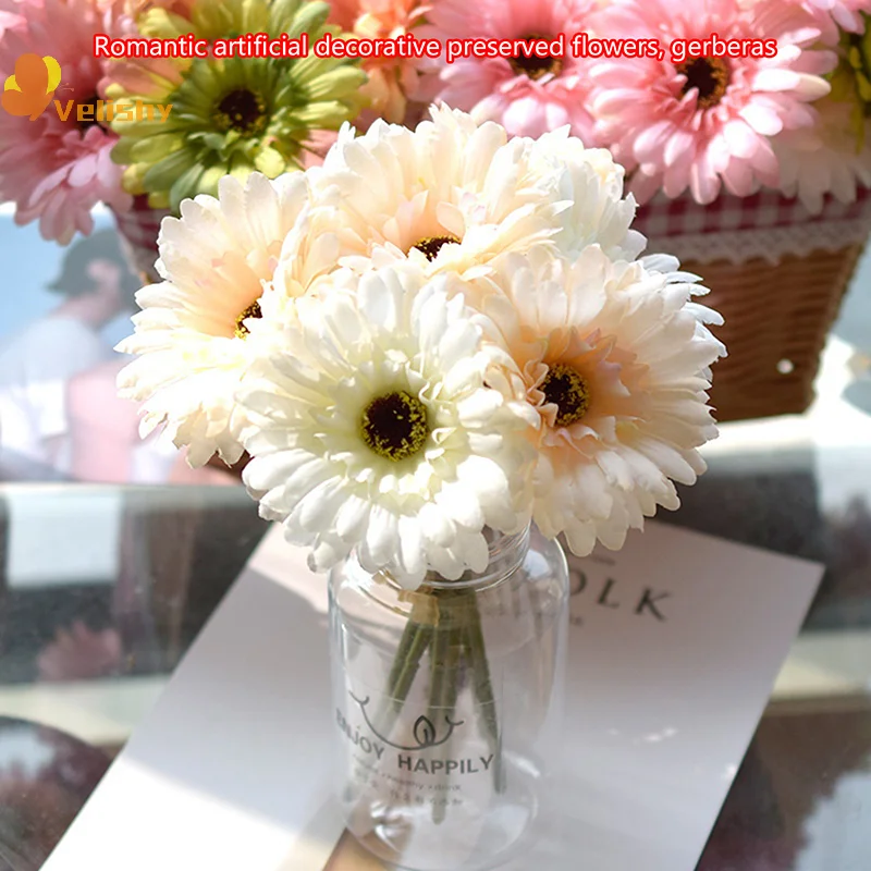 Artificial Silk Gerbera Flowers, Wedding Decoration, Fake Daisy, Chrysanthemum Party, Home Decoration, 3Pcs, Batch Of 23cm