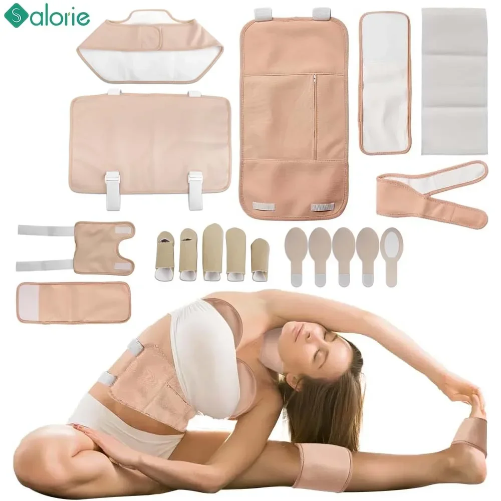 Castor Oil Packs Wrap Reusable Organic Cotton Castor Oil Packs with Adjustable Elastic Strap Castor Oil Compress Packs for Body