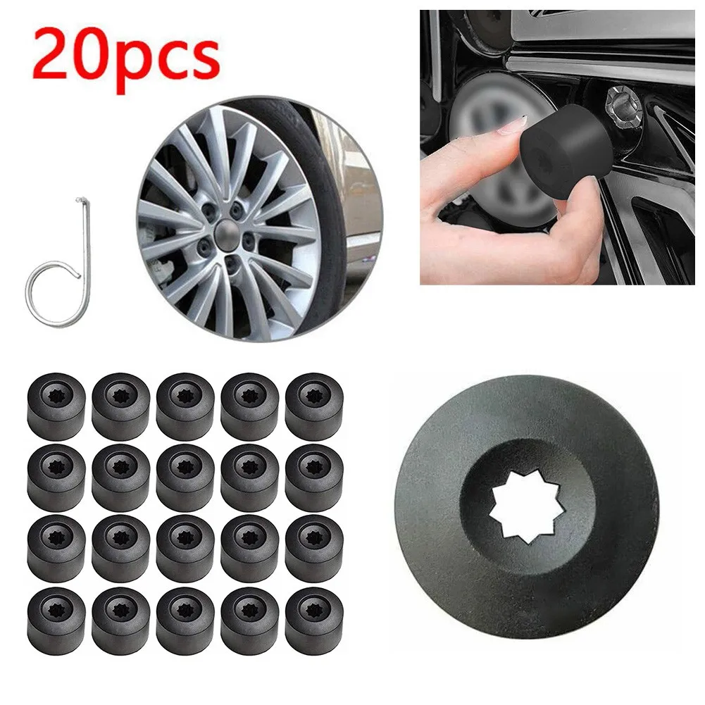 20pcs Wheel Nut Bolt Tire Screw Cover Cap 17mm For Golf For Passat 17MM Replace Fit Any Car Wheels With 17mm Bolts Or Nuts