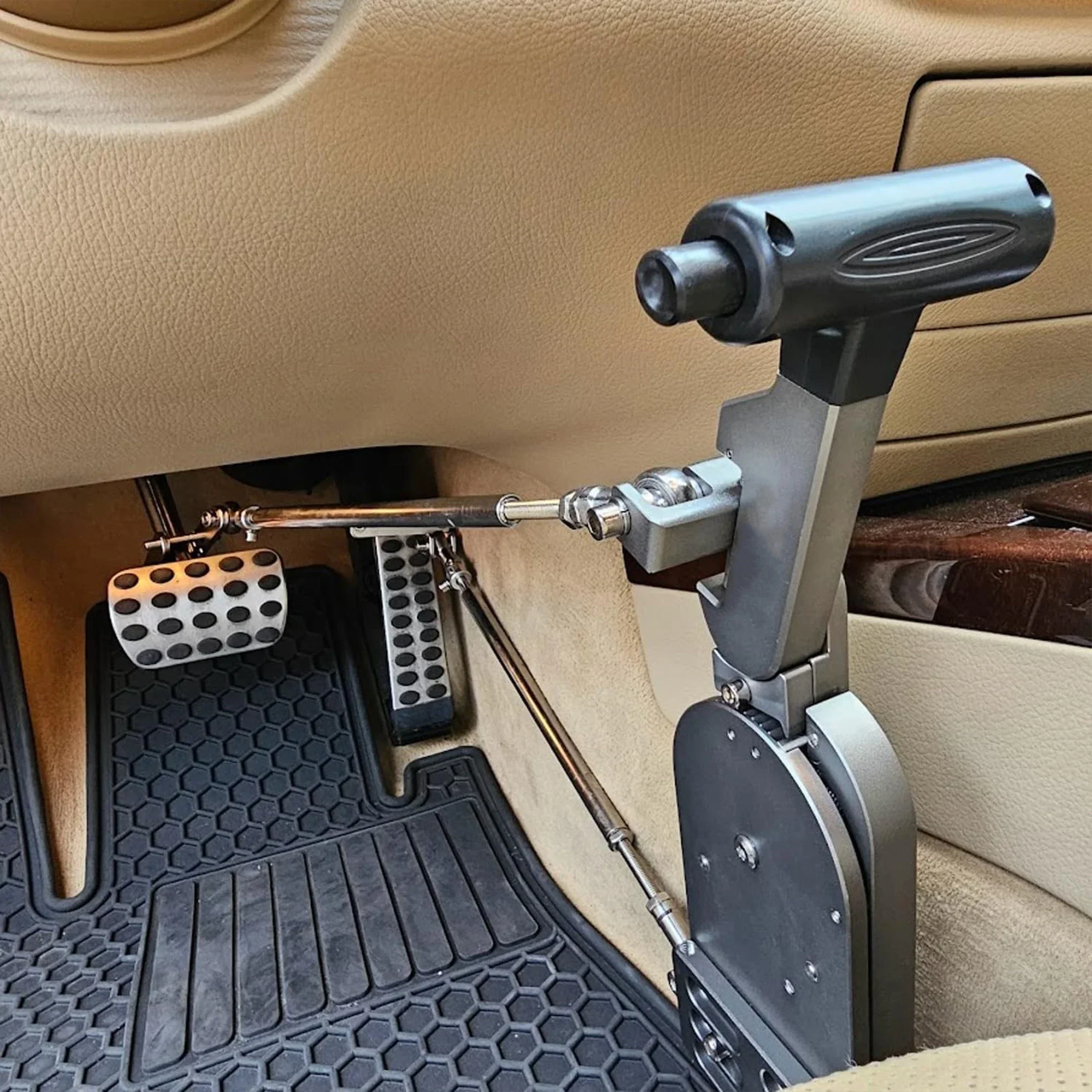 【Hot】Fixed Hand Controls Permanent Device for Disabled Injured Handicap Drivers, Driving Hand Controls Car Pedal Assist Controls