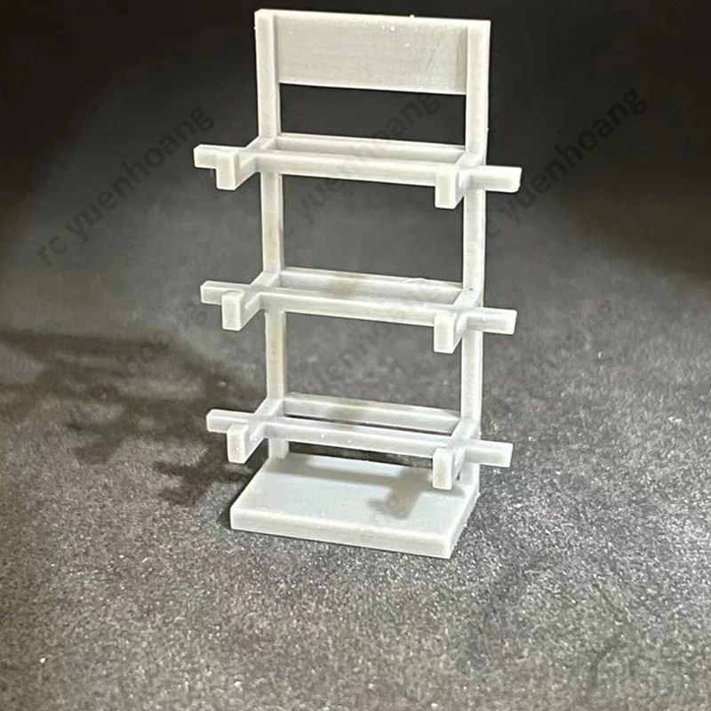 1Set 1/64 Scale Bumper Display Stand Resin Shelf Plain Mold Decorative DIY Parts Garage Scene Accessories for RC Car Model
