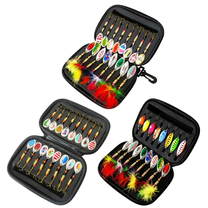 16Pcs Fishing Spoons Lures Sequins Baits Casting Fishing Lures Baits Fishing Lures Spinner Baits Metal Spoon Fish Lures