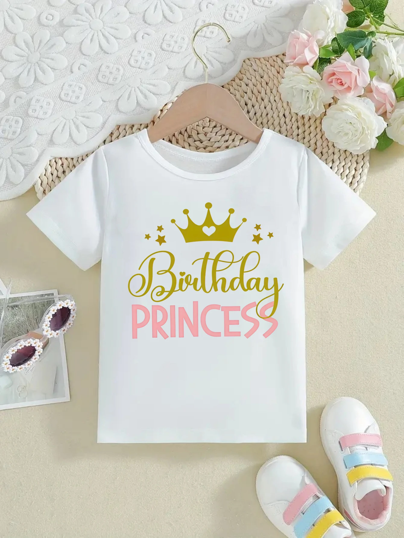Birthday Princess Crown Prinetd White T Shirt Girls Brother/Sister Of The Birthday Prince Family Matching T-Shirt Kids Clothes