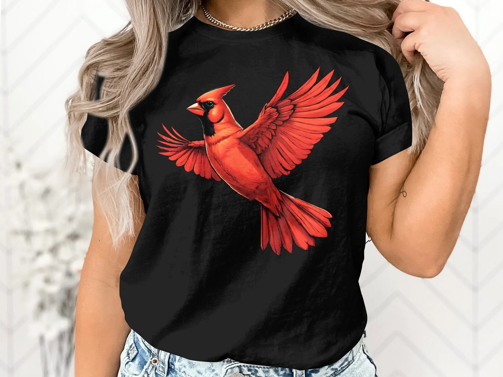 Red Northern Cardinal Bird Lover Birdwatcher T Shirt Animal Birthday Holiday Presents Kid