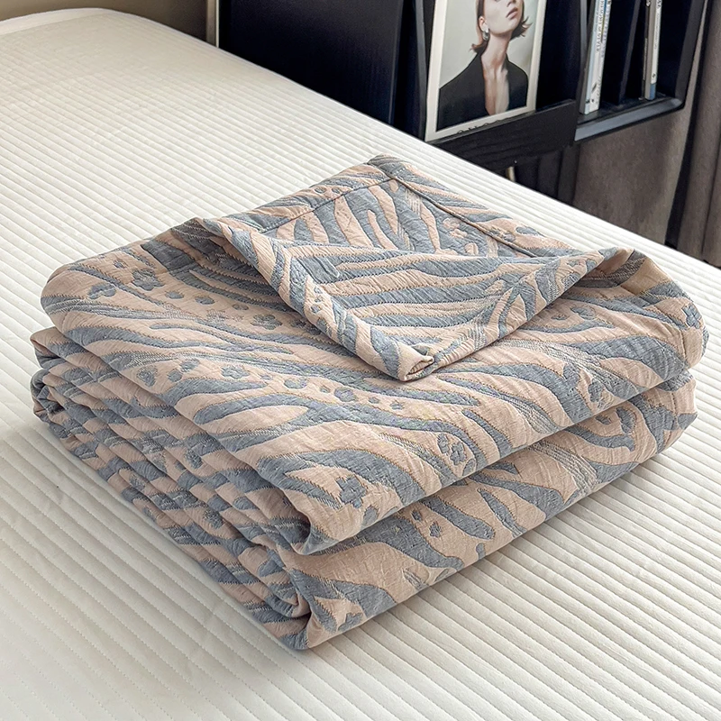 Cotton Muslin Blankets 3-Layer Gauze Throw Blanket for Bed Sofa Couch,Lightweight Soft Blanket Quilt for All Season, 100% Cotton